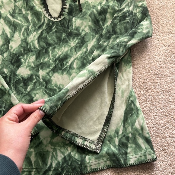 Fashion Bug Y2K Green Tie Dyed Long Sleeve Blouse Women’s Medium Boho Retro - Picture 3 of 7